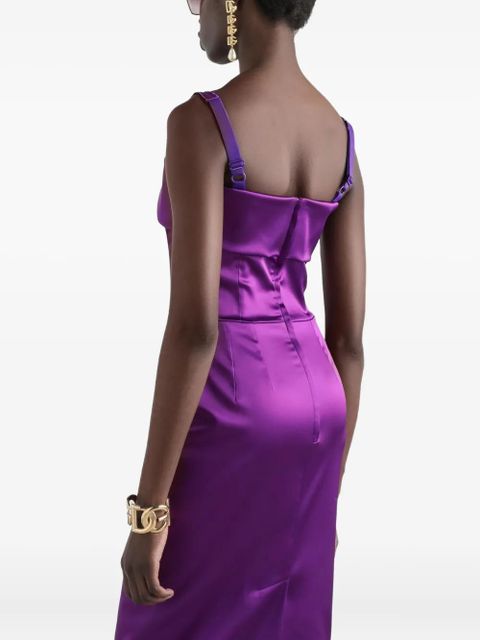 Dolce & Gabbana DNA satin midi dress - Purple