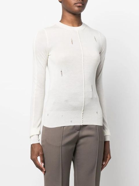AMIRI distressed cashmere jumper - Neutrals