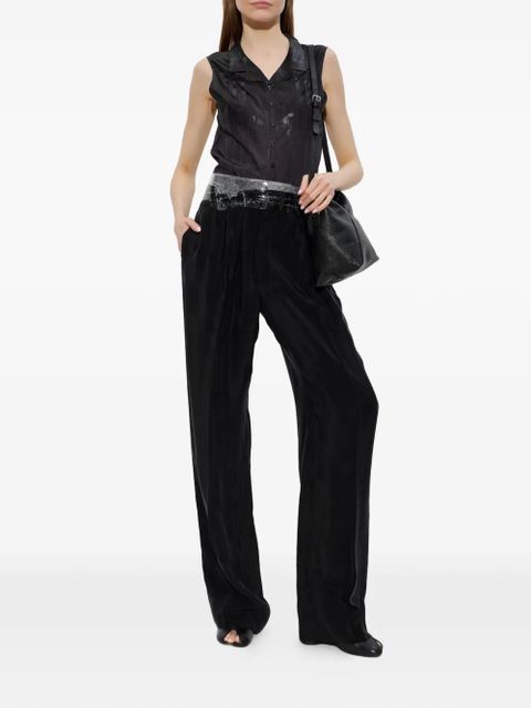 Maison Margiela transparent-waistband pleated trousers - Black - zdjęcie produktu nr 2