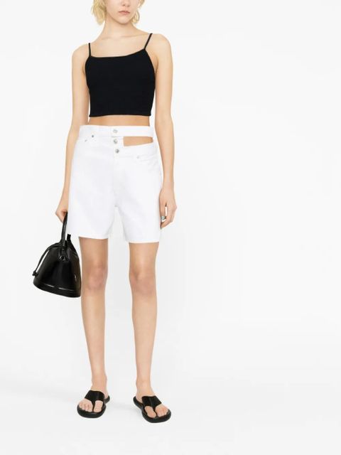 AGOLDE cut-out denim shorts - White