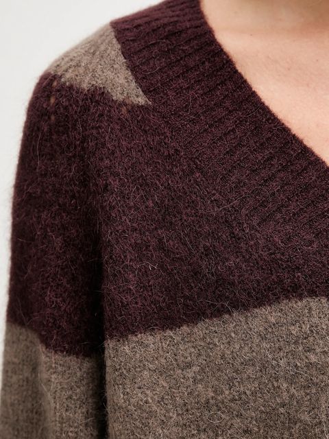 Mos Mosh sweter z dodatkiem wełny TACI damski kolor bordowy 173090 - zdjęcie produktu nr 2