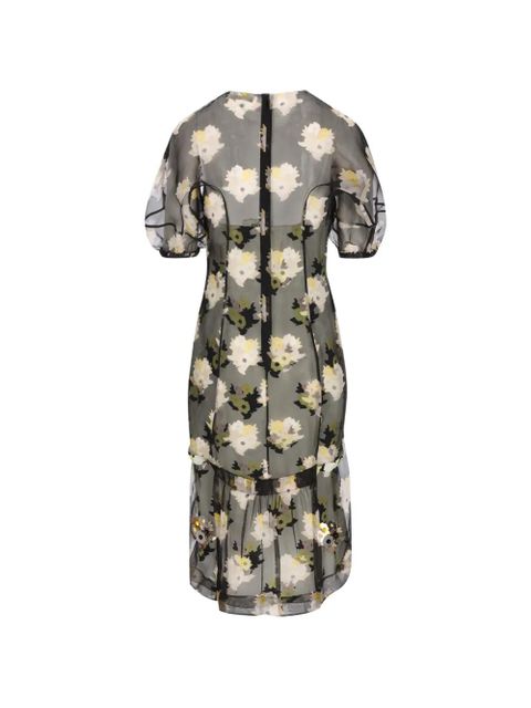 FENDI floral-print silk midi dress - Black - zdjęcie produktu nr 2