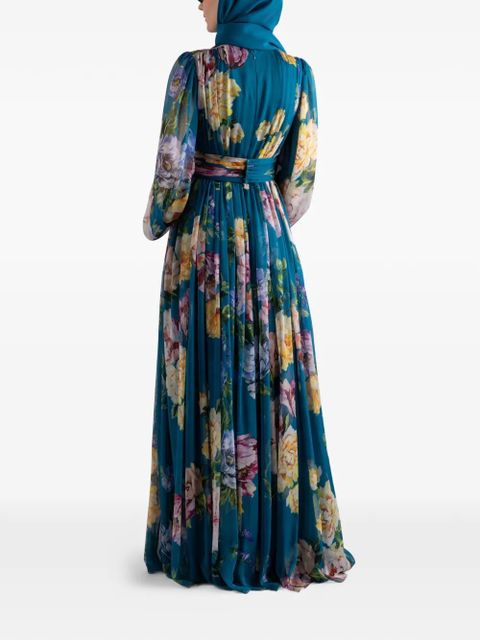 Dolce & Gabbana floral-print maxi dress - Blue