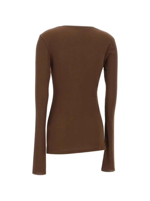 ENTIRE STUDIOS Sheer long sleeve top - Brown