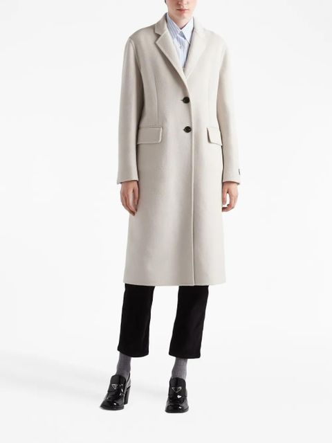 Prada single-breasted cashgora coat - White
