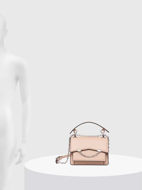 Karl Lagerfeld torebka skórzana kolor różowy