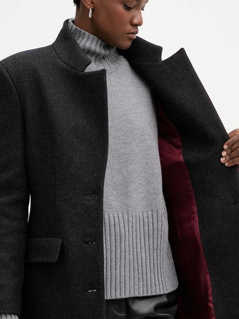 Pinko płaszcz z dodatkiem wełny kolor czarny 106123 A30G