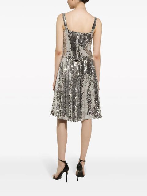 Dolce & Gabbana sequinned A-line midi skirt - Silver
