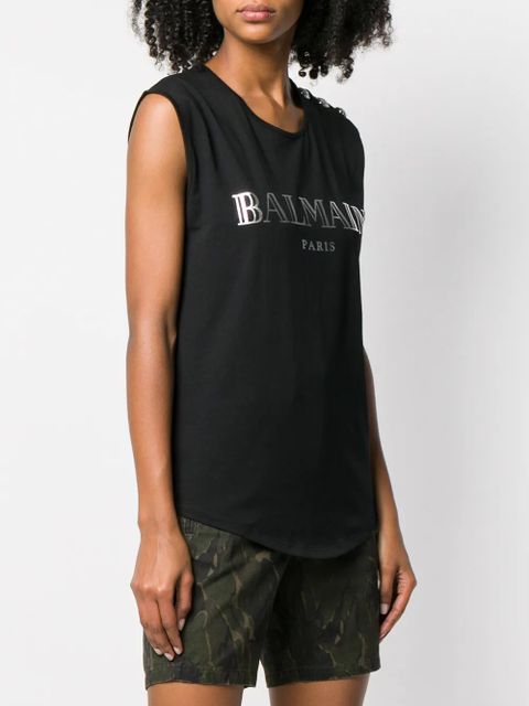 Balmain embellished buttons top - Black