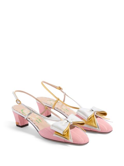 Valentino Garavani 45mm Bowow slingback pumps - Pink
