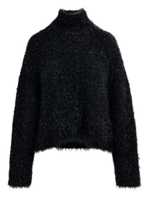 Essentiel Antwerp Istrana metallic pussy-bow sweater - Black - zdjęcie produktu nr 1
