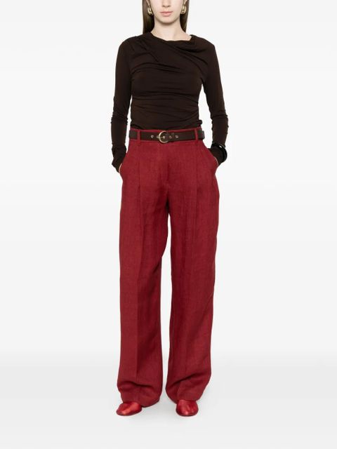 Max Mara belted pleated trousers - Red - zdjęcie produktu nr 2