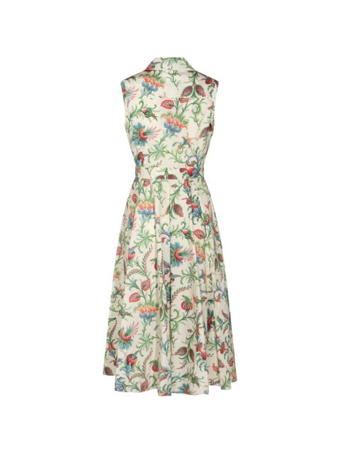ETRO floral V-neck midi dress - Neutrals - zdjęcie produktu nr 2