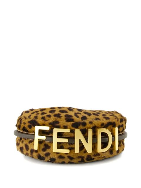 FENDI Fendigraphy nano logo-lettering leopard mini bag - Brown - zdjęcie produktu nr 2