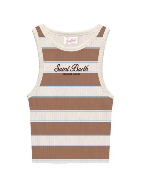 MC2 Saint Barth striped text vest - Brown - zdjęcie produktu nr 1