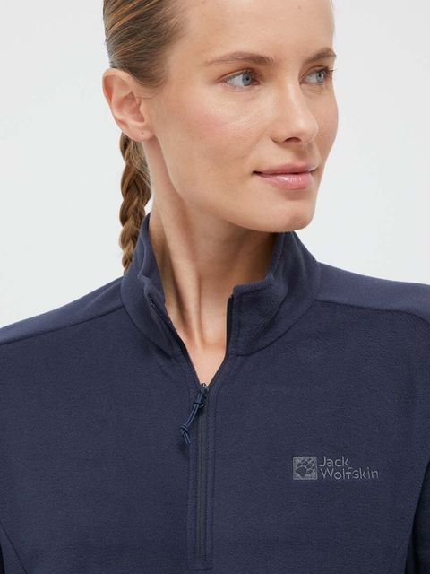 Jack Wolfskin bluza sportowa Taunus kolor granatowy gładka 1709532