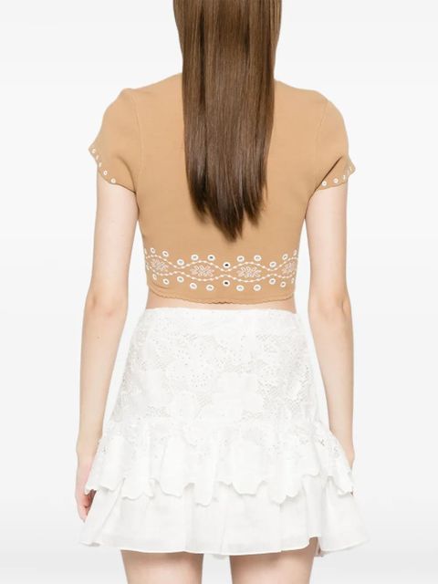 SANDRO cropped T-shirt - Neutrals