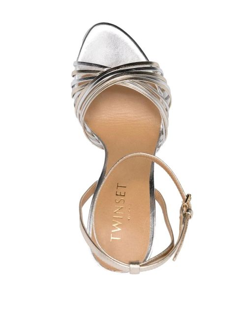 TWINSET metallic-effect calf-leather sandals - Silver