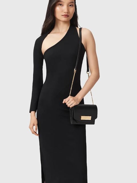 AllSaints torebka skórzana ETTA kolor czarny W339XD