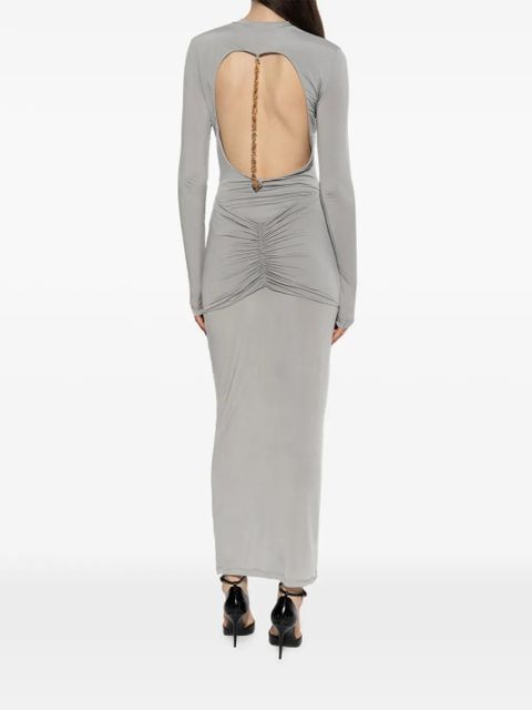Balmain ruched open-back maxi dress - Grey