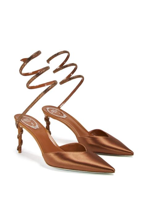 René Caovilla 80mm satin pumps - Brown - zdjęcie produktu nr 2
