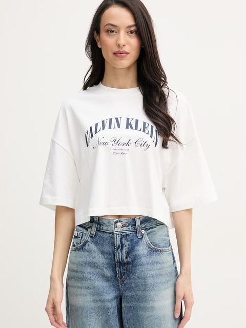 Calvin Klein Jeans T-shirt damski bawełniany - zdjęcie produktu nr 1