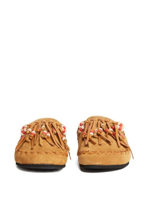 Alanui The journey bead-embellished mules - Brown