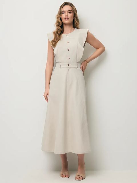 BIZUU sukienka rozkloszowana jeansowa AIDEN - zdjęcie produktu nr 1