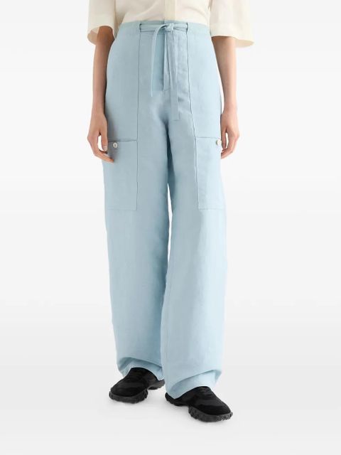 Jil Sander drawstring cargo linen trousers - Blue - zdjęcie produktu nr 2