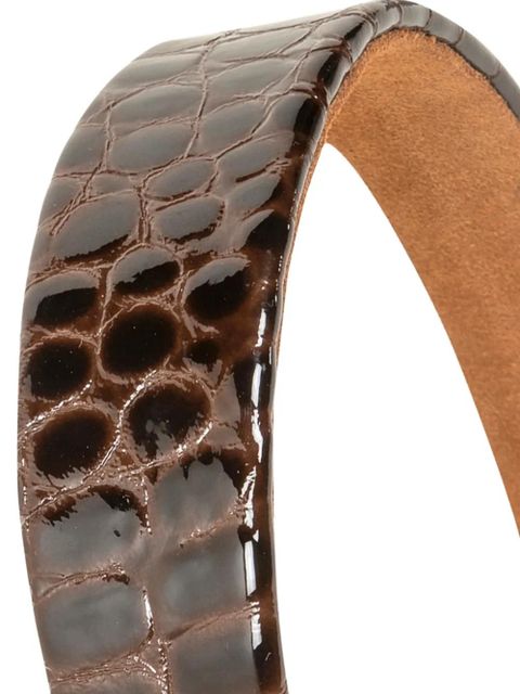 Jennifer Behr Cruz embossed-crocodile headband - Brown - zdjęcie produktu nr 2