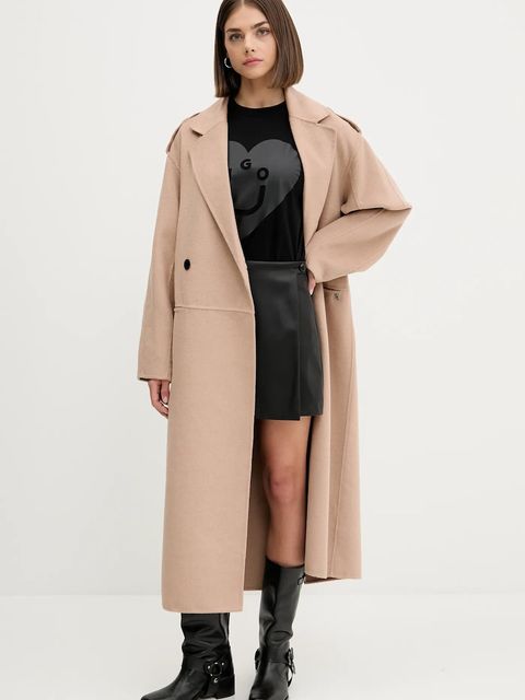 HUGO szorty damskie kolor czarny gładkie high waist 50542312