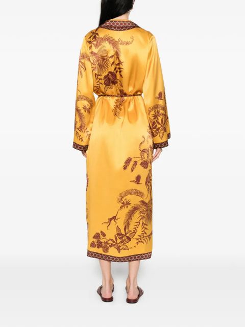 ALEMAIS floral-print belted dress - Yellow