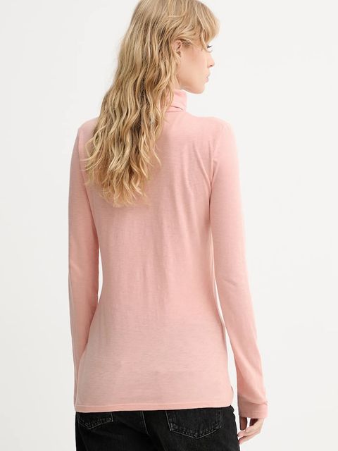 Marc O'Polo longsleeve bawełniany kolor różowy z golfem 5000007063