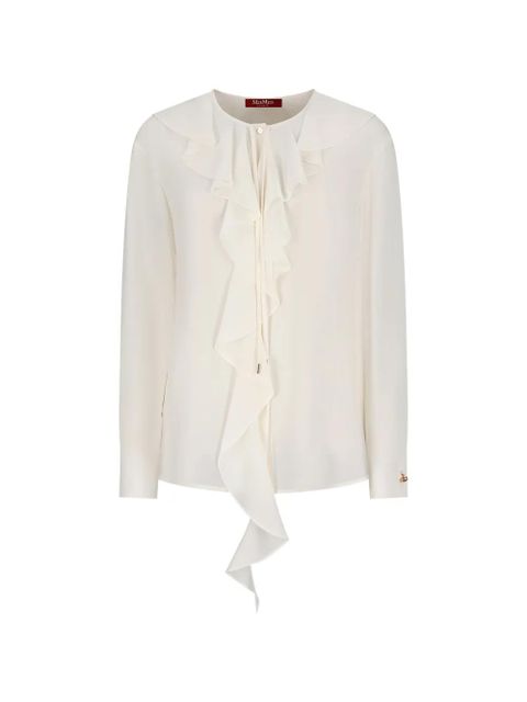 Max Mara ruffled blouse - Neutrals - zdjęcie produktu nr 1