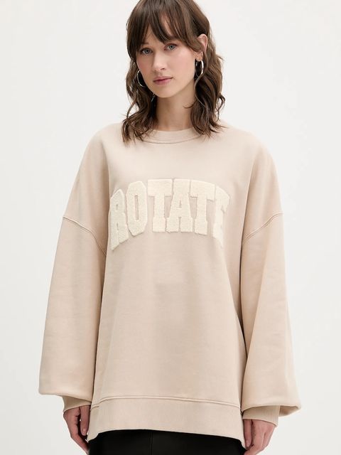Rotate bluza bawełniana damska kolor beżowy z aplikacją 115316532 - zdjęcie produktu nr 1