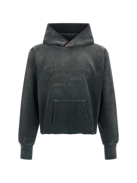 Maison Margiela logo-embroidered hoodie - Grey - zdjęcie produktu nr 1