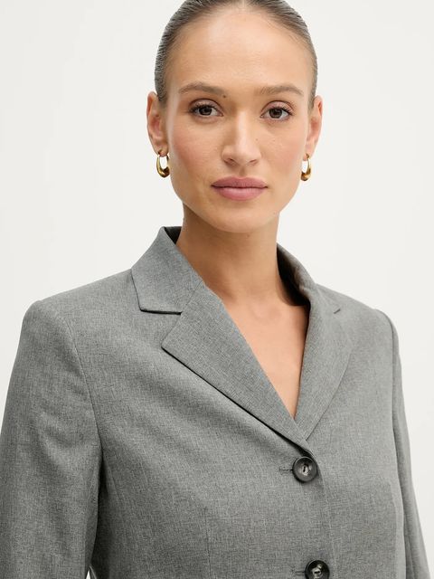 Sisley marynarka kolor szary jednorzędowa gładka 2V99LW03K