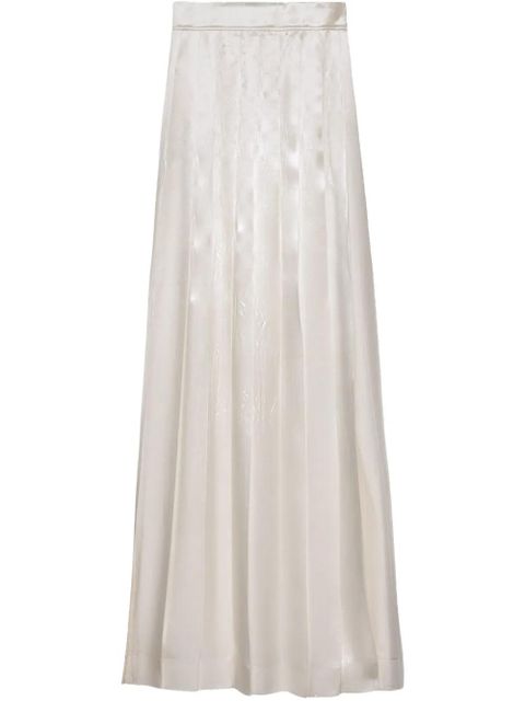 Prada pleated satin maxi skirt - White - zdjęcie produktu nr 1