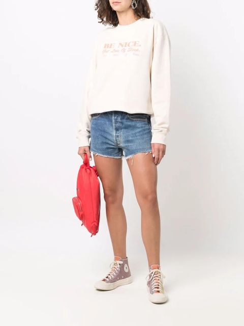 RE/DONE raw-edge denim shorts - Blue