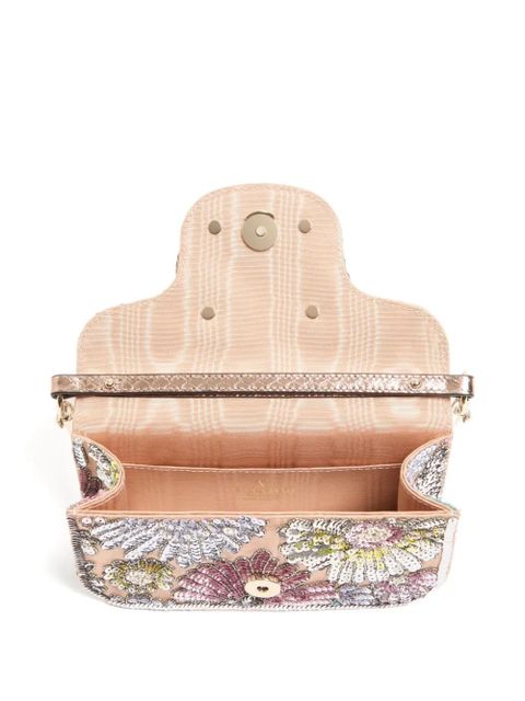 Valentino Garavani small Locò floral-embroidered tote bag - Neutrals