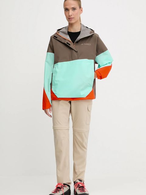 adidas TERREX kurtka outdoorowa Xploric 2.5L Anorak kolor brązowy JL9813