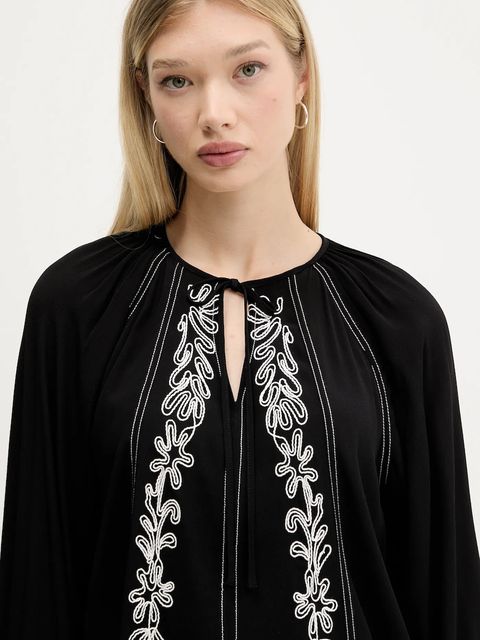 Desigual bluzka TALLO damska kolor czarny wzorzysta 25WWBW07