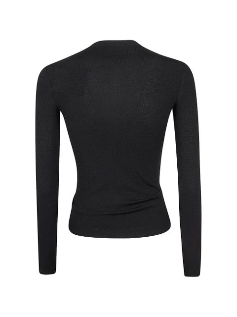 Valentino Garavani bow-detail gathered top - Black - zdjęcie produktu nr 2