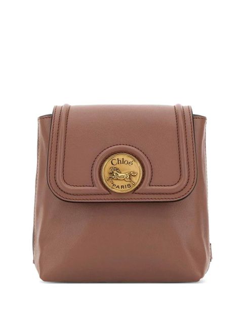 Chloé logo-plaque leather backpack - Brown - zdjęcie produktu nr 1