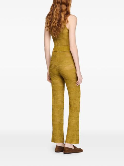 SANDRO pointelle knit trousers - Green
