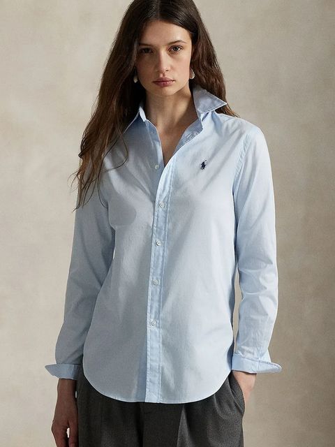 Polo Ralph Lauren koszula bawełniana damska kolor niebieski regular z kołnierzykiem klasycznym 211A92177 - zdjęcie produktu nr 1