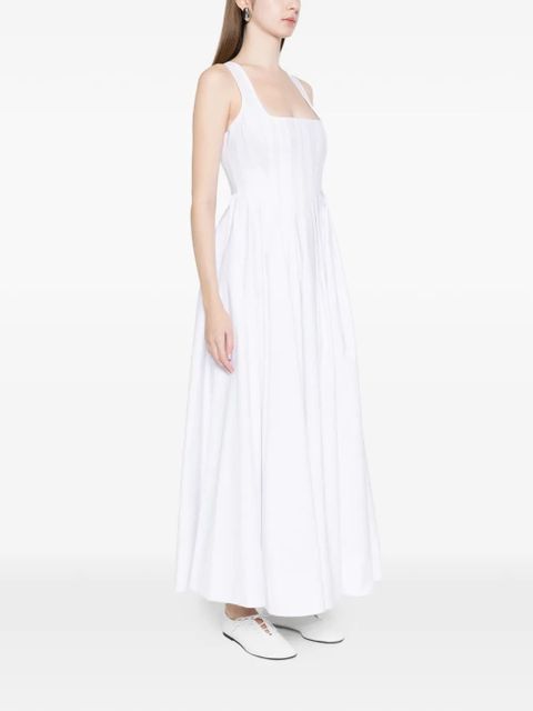Sportmax Giro square-neck A-line maxi dress - White