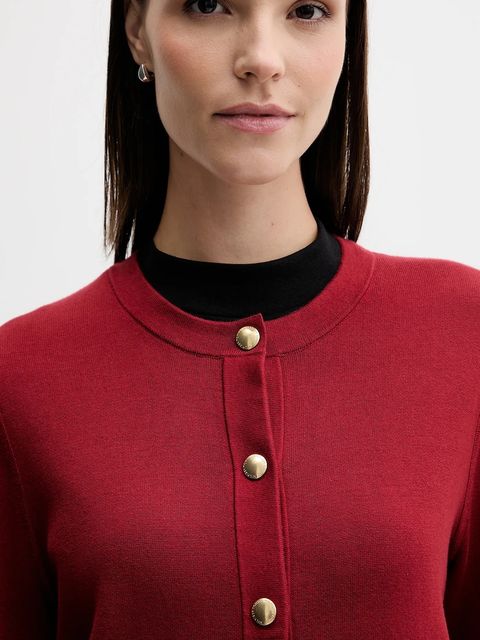 Tommy Hilfiger kardigan dwustronny kolor czerwony lekki WW0WW40846