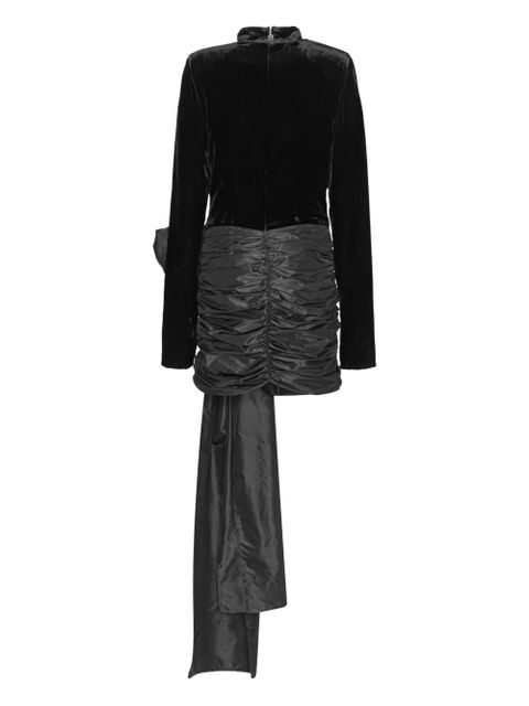 ROTATE BIRGER CHRISTENSEN velvet-bow mini dress - Black