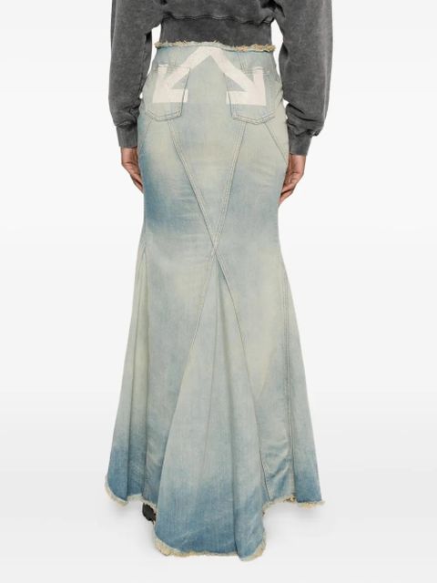 Off-White frayed panelled skirt - Blue